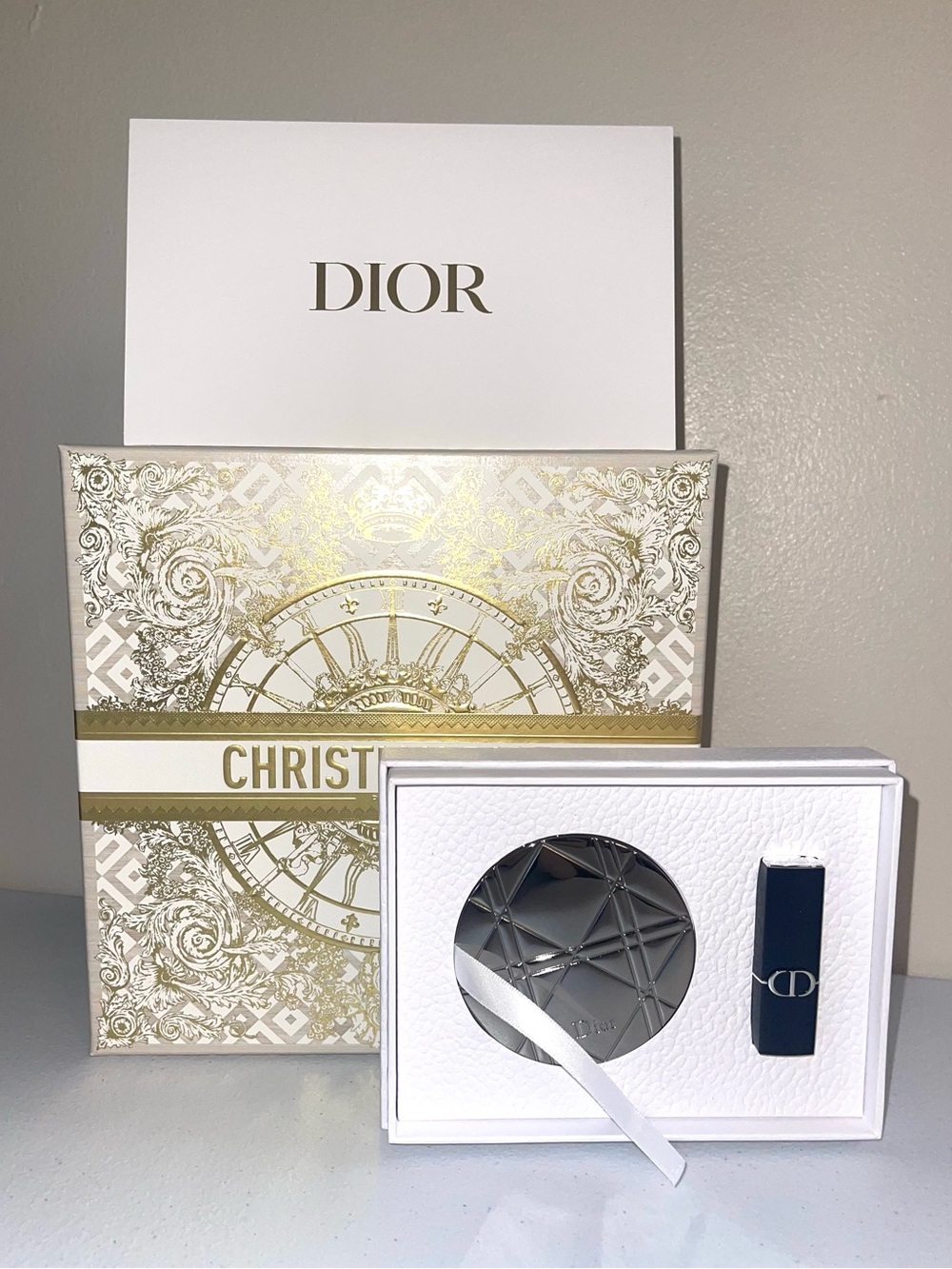Dior Compact Mirror and Lipstick Gift set